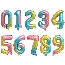 Globo de arco iris para adultos, decoraciones para fiesta de cumpleaños, Globos de aluminio con números, Globos de helio, suministros de fiesta de cumpleaños, Baby Shower 2024 - compra barato
