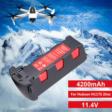 Novidade de venda! Bateria para drones com controle remoto, 11.4v 4200mah, para hubsan h117 s, gps, quadricóptero, peças sobressalentes, bateria de voo inteligente 2024 - compre barato