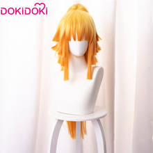 Dokidoki Anime Demon Slayer Kimetsu no Yaiba Cosplay Agatsuma Zenitsu Women Ponytail Long Wig Cosplay Costume Yellow Hair Wigs 2024 - buy cheap