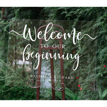Welcome to Our Beginning Wedding Sign,Clear Acrylic Wedding Welcome Board,Wedding Decor,Personalized Welcome Wedding Signs 2024 - buy cheap