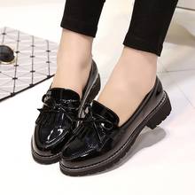 NEW 2019 Single shoes female summer with thick with autumn casual shallow mouth thick fashion small leather shoes women's shoes 2024 - buy cheap