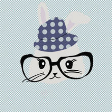 Fashion Cartoon Glasses Rabbit Iron On Patches Stickers Washable Appliques A-level Heat Transfer For DIY Accessory Clothes Decor 2024 - buy cheap