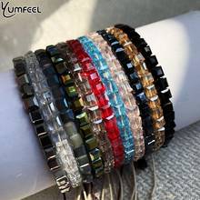 Yumfeel Brand New Crystal Bracelet Handmade 4x4mm Glass adjustable Bracelet & Bangles Women Men Jewelry 2024 - buy cheap