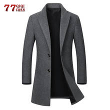 Men's Wool Jacket Autumn Winter Windbreaker Woolen Coat Casual Slim Stand Collar Palto Overcoat Peacoat Long Trench Jackets 4XL 2024 - buy cheap