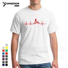 Mountain Bike Heartbeat Funny MTB Dirt Bike T Shirt 16 Colors Cotton Plus Size Custom Short Sleeve Men's T-shirt Unisex Fashion 2024 - buy cheap