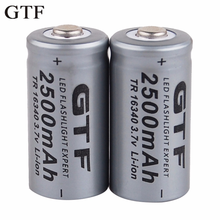 2PCS GTF 3.7V 2500mAh Lithium Li-ion 16340 Battery CR123A Rechargeable Batteries 3.7V CR123 for Laser Pen LED Flashlight Cell 2024 - buy cheap