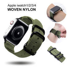 Нейлоновый ремешок для Apple watch, 5, 44 мм, 40 мм, iWatch Band 42 мм, 38 мм, спортивный ремешок для часов, Браслет Apple watch 4, 3, 2, 1, 38, 40, 44 мм 2024 - купить недорого