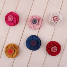 5pcs/lot  2"  Fabric Flowers With Lollipop For Children Accessories Artificial Rolled Satin Flowers For Baby Headband 2024 - buy cheap