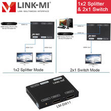 LINK-MI-divisor hdmi 2x 1, comutador 4k @ 60hz, yuv4: 18gbps, hdmi 2.0, edid, multifuncional 2024 - compre barato