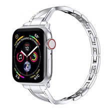 Correa para Apple Watch de 38mm y 40mm, pulsera de acero inoxidable para Apple Watch 6/5/4/3/1 SE, joyería de moda para mujer, correa para Apple Watch de 42mm y 44mm 2024 - compra barato