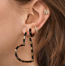 Yhpup New Minimalist Fashion Enamel Heart Geometric Stud Earrings Sweet Romantic Temperament Earrings for Women Party Jewelry 2024 - buy cheap