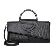 SMOOZA 2021 Newest Fashion Crocodile Pattern Day Clutch Womens Leather Handbag One Shoulder Crossbody Bag Soft Black Women's Bag 2024 - buy cheap