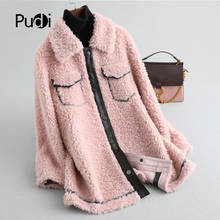 Pudi-abrigo de piel de lana auténtica para mujer, Chaqueta corta de talla grande, Parka, abrigo de piel auténtica a la moda, A19063 2024 - compra barato
