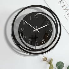 1pcs Round Dial Wall Clock Home Living Room Bedroom Acrylic Metal Pointer Clock Simple Vintage Style Decoration Wall Clock 2024 - buy cheap