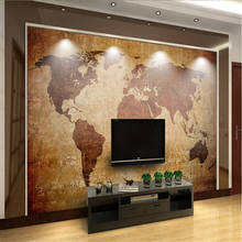 European Vintage 3D Brown World Map Background Wall Mural Wallpapers for Living Room Bedroom Decor 3D Wall Papers Home Decor 2024 - купить недорого