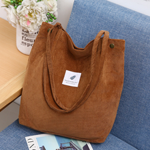 Women Corduroy Shopping Bag Female Canvas Cloth Shoulder Bag Environmental Storage Handbag Reusable Foldable Eco Grocery Totes 2024 - buy cheap