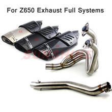 For Kawasaki Z650 Exhaust Motorcycle Slip on Motorcross Full Systems Muffler Modified Front Mid Pipe Escape Moto Stainless Steel 2024 - buy cheap