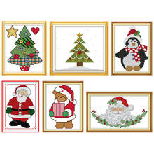 Joy Sunday Merry Christmas Cross Stitch Kits 14CT Pattern DMC Printed Chinese Embroidery Needlework Set Decoration for Home Sets 2024 - buy cheap