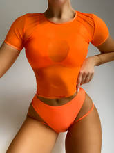Сексуальный женский купальник бикини с высокой талией, женский купальник с коротким рукавом, стринги, Бразильское бикини, комплект бикини, спортивный купальный костюм, купальники 2024 - купить недорого