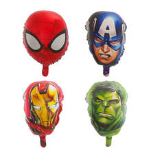 50pcs Captain America Hulk Spider hero Man Iron Head Foil Balloons 18inch The Avengers Hero balloons birthday party Decor toys 2024 - buy cheap