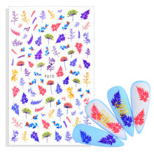 Adhesive Nail Decal and Sticker Flower Leaf Tree Green Simple Summer DIY Slider for Manicure Nail Art Watermark Manicure Decor 2024 - buy cheap