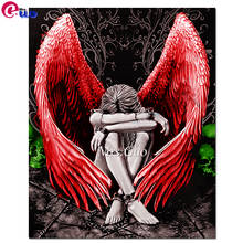 New 5D Diamond Embroidery Mosaic Sad Angel Girl Diamond Paintings Full Square Round Drill Stitch Cross Rhinestone Picture Art 2024 - buy cheap