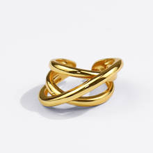 Anel de enrolamento de metal joy irene punk abertura de nó anel retrátil anel de ouro para mulheres da moda 2021 joias vintage para amantes 2024 - compre barato