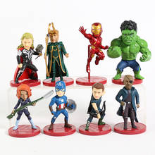 Bonecos vingadores wcf, figuras de pvc, brinquedos, thor, hulk, homem de ferro, capitão américa, black widow, hawkeye loki 2024 - compre barato