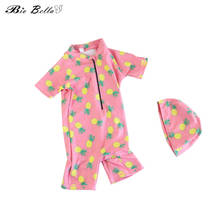 Infantis, meninos, meninas, uma peça com boné, 2 peças, roupa de banho, padrão de frutas, roupas de banho para crianças, 1-7t 2024 - compre barato