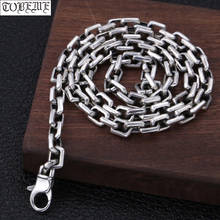 Ожерелье ручной работы из тайского серебра, винтажное мужское ожерелье из серебра 925 пробы, настоящее серебряное ожерелье 2024 - купить недорого