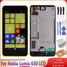 4,5 "para Nokia Lumia 630 pantalla LCD pantalla táctil con marco digitalizador montaje 100% probado para Lumia 630 LCD RM-977 RM-978 2024 - compra barato