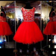 Red Little Short Lace Homecoming Dresses 8th Grade Prom Dresses Junior High Cute Cocktail Formal Dresses 2024 - buy cheap