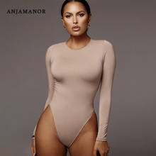 ANJAMANOR Sexy O Neck Long Sleeve Bodycon Bodysuits Women Clothes Spring 2020 Cotton Tops Body Suit Womens Boddy Negr D70-AZ03 2024 - buy cheap