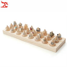 Original Wooden Color 24 slots ring  Tray  Ring   Case Jewelry Storage Showcase Jewelry Tray Organizer 2024 - buy cheap
