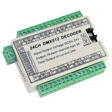 Decodificador dmx512, 24 canales, 8 grupos, 1A, cada canal, max3A, led, 24 canales, controlador dmx, DC5V-24V 2024 - compra barato