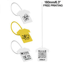 WONXEATH 100Pcs Custom Clothing Hang Tags Plastic Security Cloth Tag White Garment Label T Shirt Brand Tags with Logo 160mm/6.3" 2024 - buy cheap