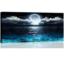 Large Size Diy Handmade 5D Cross Stitch Kits Moon Seascape Full Square Round Drill Landscape Living Room Wall Art StickerZP-4243 2024 - buy cheap