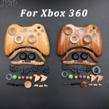 JCD-Juego de mando inalámbrico, funda dura de grano de madera, cubierta protectora, juego completo con botones, palo analógico para XBox 360 2024 - compra barato