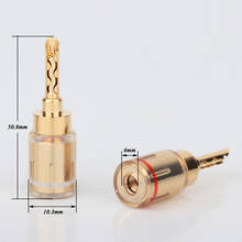 4 pcs High Quality Gold Plated Brass BFA Banana Plug Hi-end Speaker Cable Connector Adapter Loudspeaker Plug Jack for DIY 2024 - buy cheap