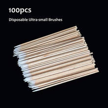 Disposable Ultra-small Brushes Swab Lint Free Micro Brushes Eyelash Extension Tool Lash, Glue Removing Tool 100pcs Cotton Swabs 2024 - buy cheap