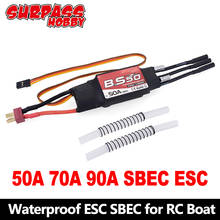 Controlador de velocidad eléctrico sin escobillas para barco, controlador de velocidad impermeable ESC 90A 70A 50A SBEC 2-6S Lipo BEC 5,5 V/5A para Motor sin escobillas 3660 3670 2024 - compra barato