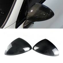 NEW-2Pcs Car Carbon Fiber Side Rear View Mirror Cover Trim for-Porsche Cayenne 958 2011-2014 2024 - buy cheap