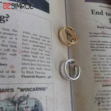Besimpol-anillos de doble capa de plata de ley 100% 925 auténtica para mujer, anillos de cadena ajustables de estilo minimalista, joyería fina a la moda 2024 - compra barato