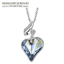 Neoglory-collar largo con cristales de Austria y República Checa, collar elegante con diamantes de imitación en forma de corazón, regalo romántico de San Valentín 2024 - compra barato