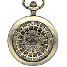 Скелет Римский цифры механические ручной Ветер карманные бронзовые часы длинное ожерелье с для мужчин/женщин 2024 - купить недорого