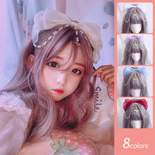 Gothic Lolita Lace Trim Headband Chic Pearls Bow Handwork Head Band Mori Girl Cosplay Angel Hair Accessories Kawaii Hair Hoop 2024 - buy cheap
