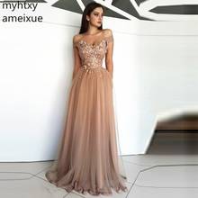 Evening Dress Long Appliques Beading Sexy Bride Banquet Elegant Floor-length Party Prom Dress Robe De Soiree Plus Size Arabic 2024 - buy cheap