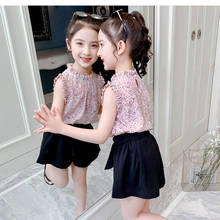 2021 Summer New Children Clothing Sets Kids Baby Girls Fashion Floral Print Blouses+ Shorts Clothing Set Kids Clothes Sets J29 2024 - buy cheap