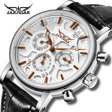 Men's Mechanical Watch Jaragar Leather Strap Self-Wind Automatic Watch Date Week Display Sport Wristwatch Leather Strap Clock 2024 - buy cheap