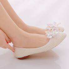 Beige flat bridesmaid shoes bride wedding shoes photo show women's shoes 2024 - buy cheap